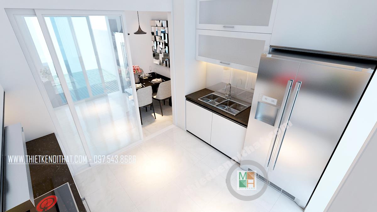 kính màu ốp bếp biệt thự Garmuda